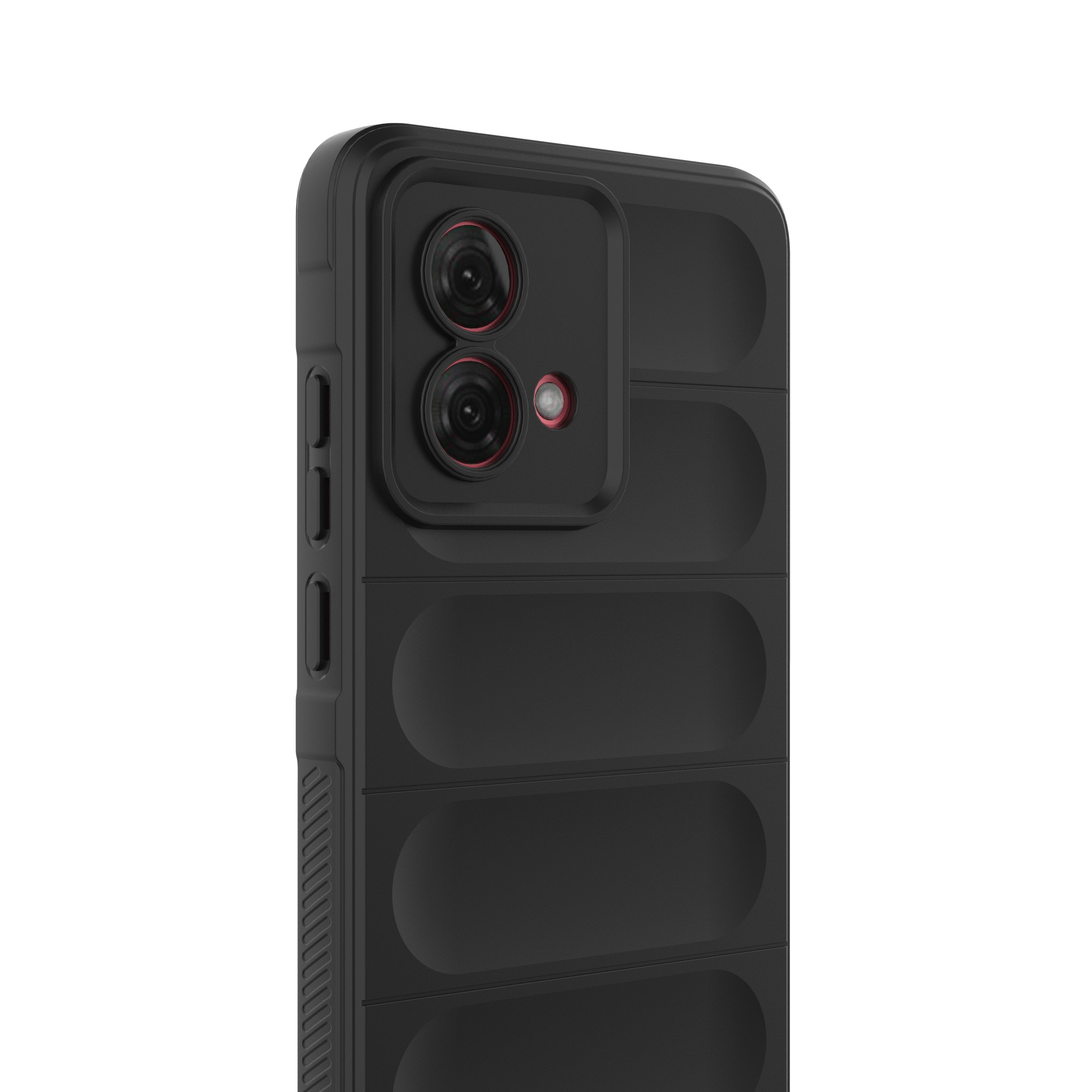 Husa telefon, pentru Motorola Moto G84 5G Heavy Duty 3D cu dungi senzoriale Soft Silicone Full Portection Rezistent la socuri, Negru intens