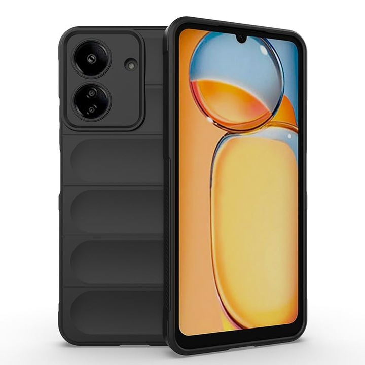 Кейс за телефон Xiaomi Redmi 13C 4G, пълна защита, мек силикон, черен