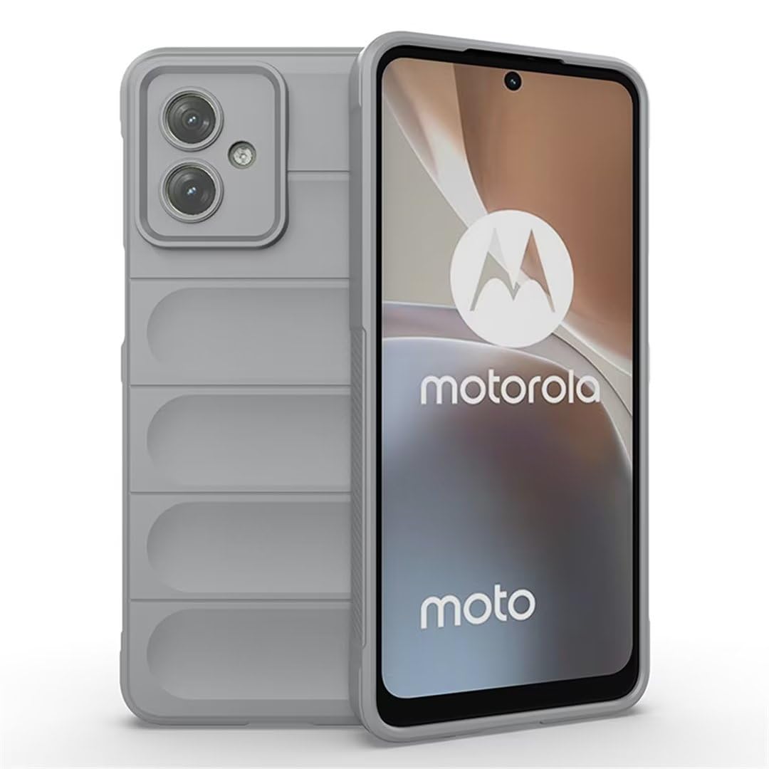 Husa telefon, pentru Motorola Moto G54 5G Heavy Duty 3D cu dungi senzoriale Soft Silicone Full Portection Rezistent la socuri, Gri deschis