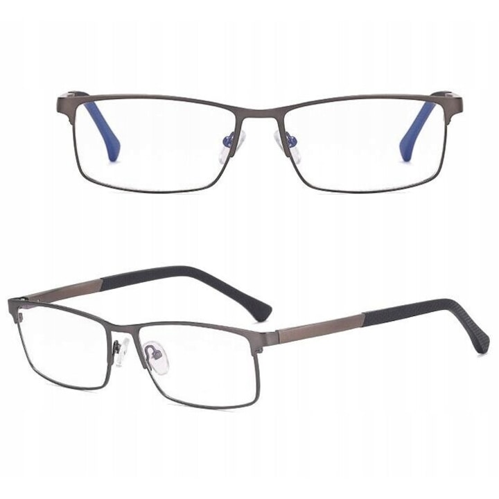 Ochelari de vedere, Stylion, Aluminiu / Policarbonat, Filtru lumina albastra, Antireflex, 54 x 17 x 145 mm, Grafit