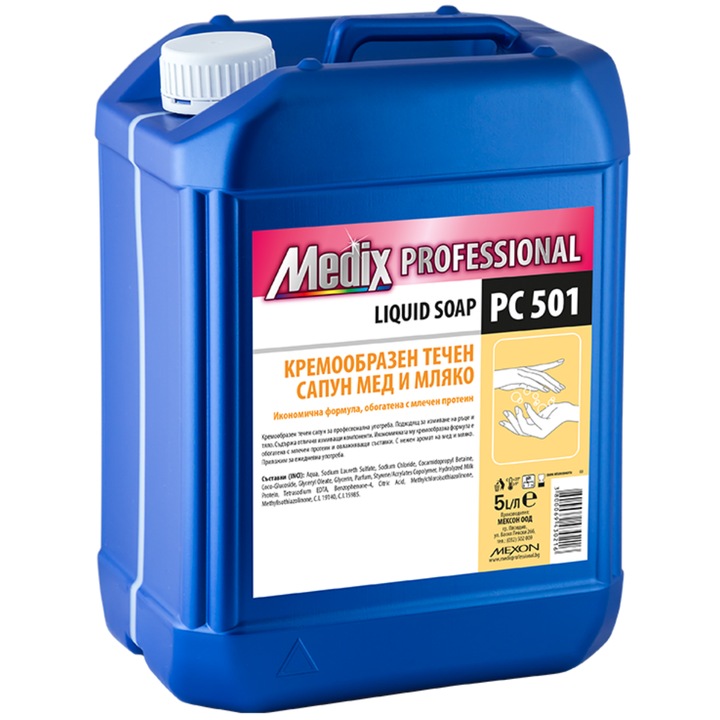 Sapun lichid cremos cu lapte si miere, 5 litrii, Medix Professional