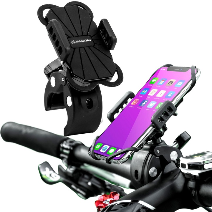 Suport Telefon, BLASHORN, Pentru Bicicleta, Pe Ghidon, Rotativ, Usor De Montat, Se Potriveste Cu Majoritatea Telefoanelor, Calitate Inalta, Ideal Pentru Mersul Cu Bicicleta