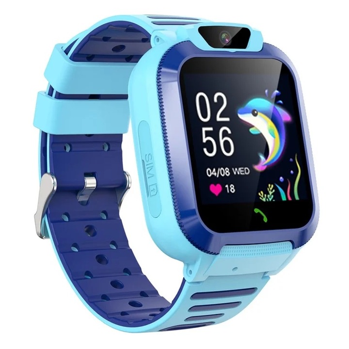 Детски Смарт часовник NUBI DH11, 4G, Камера, LBS+Wi-Fi Tracking, Видео разговор, SOS бутон, Син