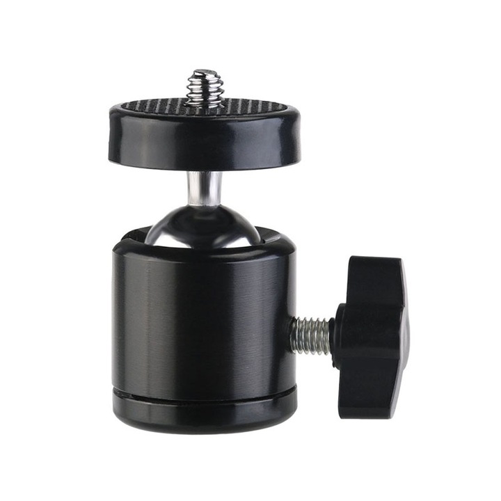 Въртяща се на 360 градуса адаптерна система за монтиране на статив за GoPro Hero 1 2 3 + 4 5 6 7 8 9 10 11 12 Session Mini Max Fusion, insta360 One X Go, SJcam, DJI, универсален, с 1/4 резба, метал