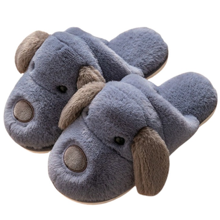 Papuci de casa Dog, Permani, Textil, Bleumarin, 40-41 EU