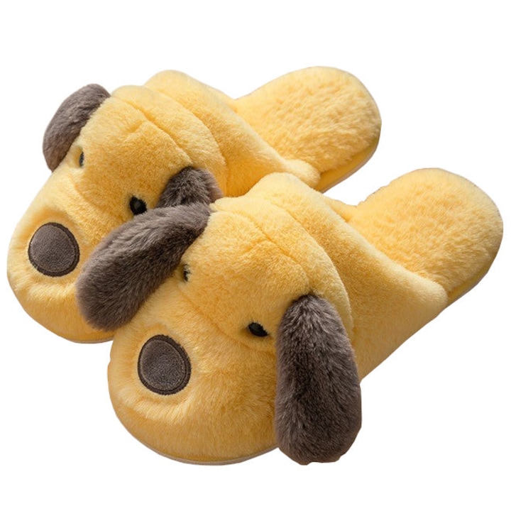 Papuci de casa Dog, Permani, Textil, Galben