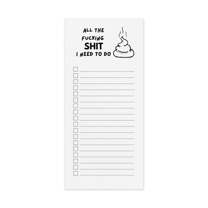 Agenda BUNILU, model Shit to do, hartie premium 90gsm, 50 pagini, dimensiune 9.1x21.6cm