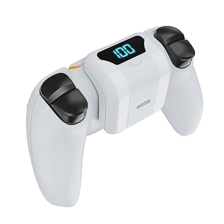 Зарядна батерия за PS5 контролер, NAXSIR, 1500mAh, бяла