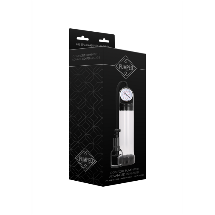 Pumped by Shots Comfort péniszpumpa manométerrel, 20cm x 6cm