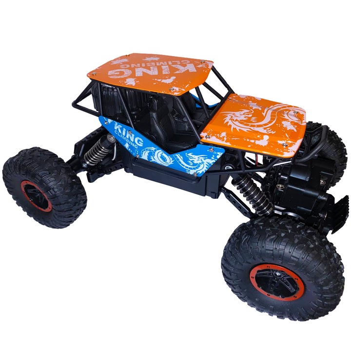 Masinuta radiocomandata 2.4GHz CLIMBING METAL SOLTOY® 4x4OFF ROAD 1/16, Orange/Blue