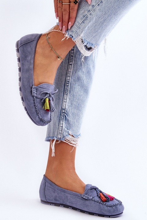 Mocasini dama, Permani, model Amiro, piele ecologica/piele naturala, multicolor, 36