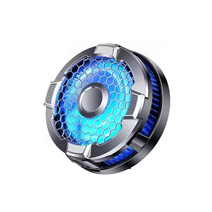 Cooler, Ventilator telefon cu racire semiconductoare instantanee, ventilator de mare viteza la 5800 RPM, iluminare RGB, design magnetic si clip ajustabil, compatibil universal, ideal pentru gaming intens si live streaming fara supraincalzire