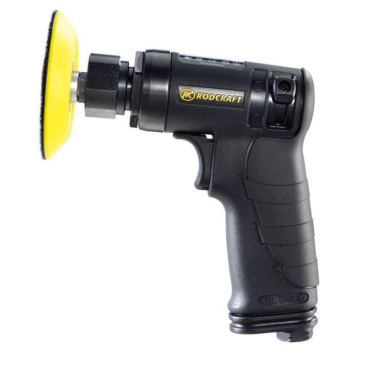 Masina de slefuit orbitala, pneumatica, tip pistol, priza aer 1/4", diametru pad 75mm, turatie 15000rpm, Rodcraft RC7682