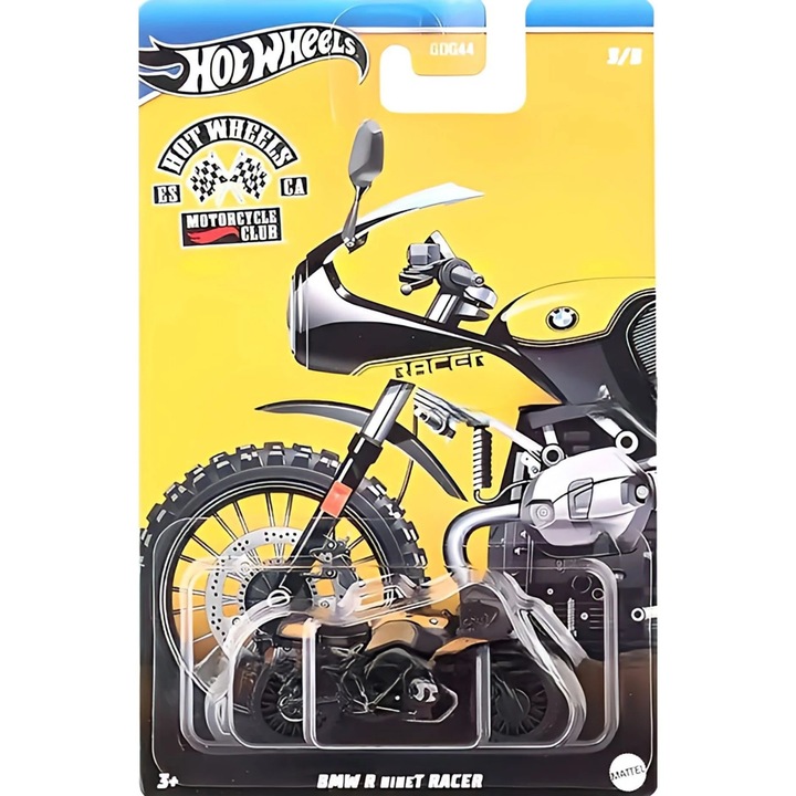 Hot Wheels Metal Motorcycle, Motorcycle Club, BMW R Ninet Racer, 1:64, жълто