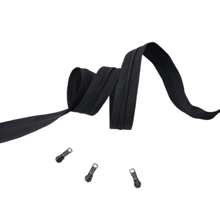 Цип на метър номер 3, черен, 50 м ролка + 50 плъзгача