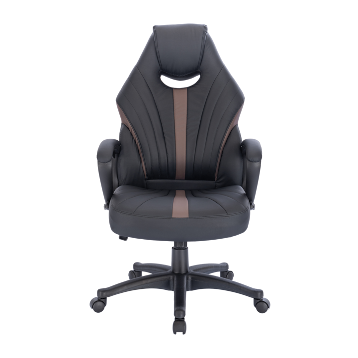 Scaun de birou Kring Kobe, piele ecologica, Negru/Maro