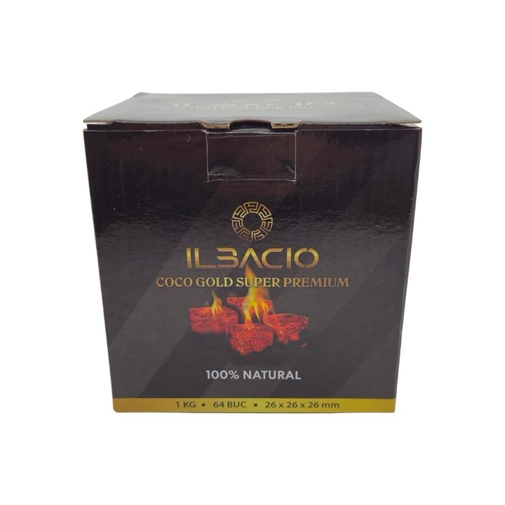 Въглени за наргиле Ilbacio, 26 мм, 1 кг, 64 бр