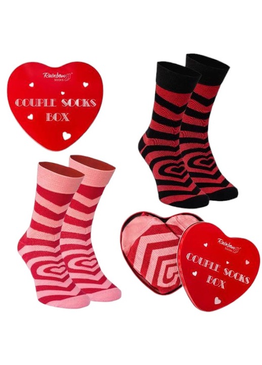 Комплект от 2 чифта мъжки чорапи Rainbow Socks, Lovers' Socks, Cotton, Multicolor, 41-46 EU