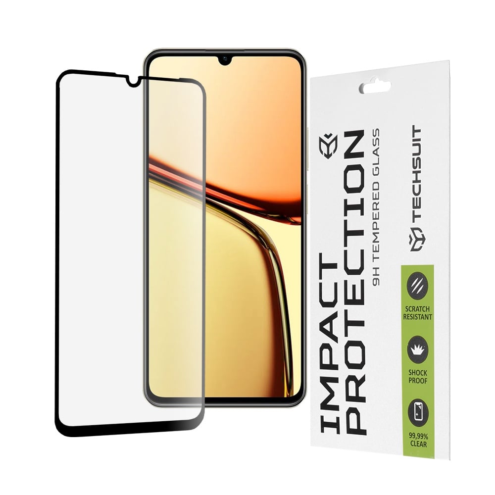 Folie pentru Realme C63 / C61 - Techsuit 111D Full Cover / Full Glue Glass - Black