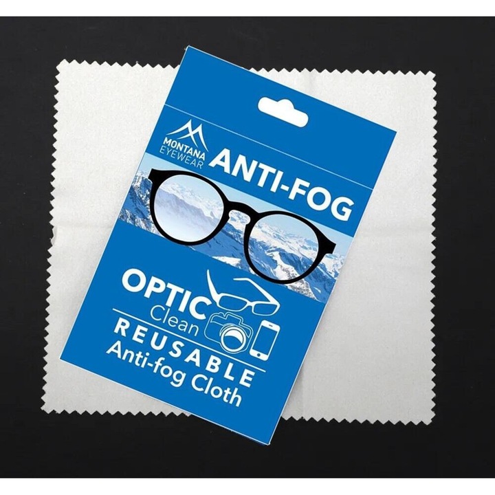 Laveta reutilizabila pentru ochelari si lentile, Montana Eyewear, Microfibra, Anti-aburire, Protectie 24h, 200 utilizari, 14.5 x 14.5 cm