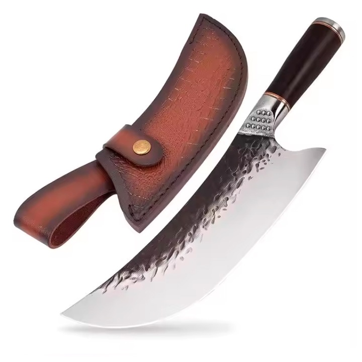 Cutit profesional cu husa HOCHO Macelar MAXX seria Brutus, otel japonez HRC 60, calire manuala, maner Delux Pakka