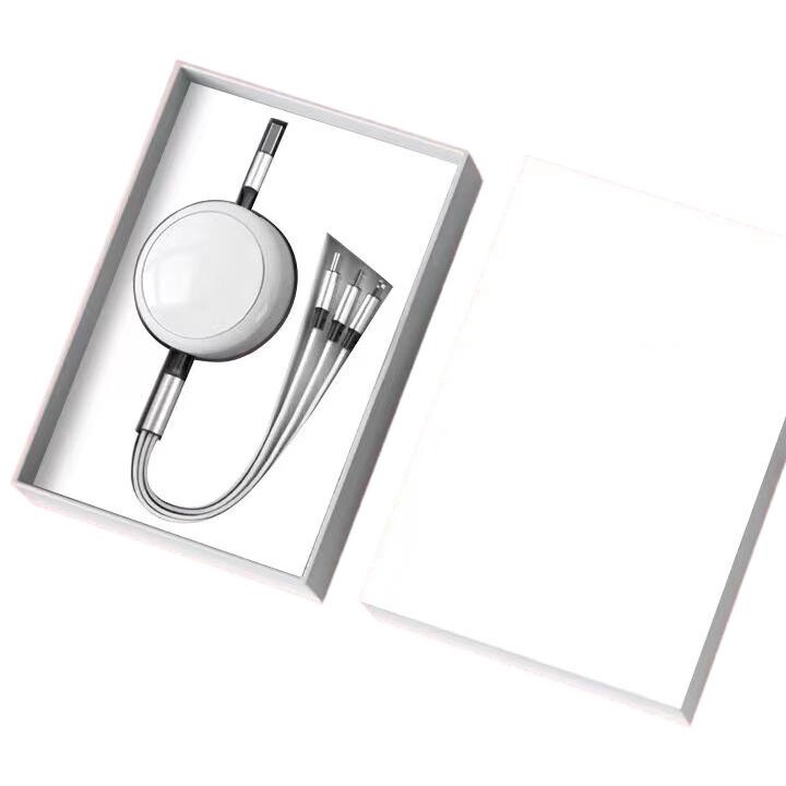 Cablu de date retractabil, incrcare rapida, 3in1, Alb