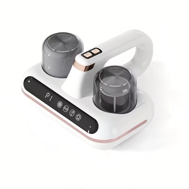 Aspirator Mana Portabil, Ila Product®, Aspirator De Mana, Tehnologie UV Si Ultrasonica Pentru Combatere Acarieni Si Plosnite, Aspirare Profunda Saltele Canapele Textile, Cupe Duble Colectare Praf, Afisaj Inteligent, Wireless, Aspirator Portabil, Alb