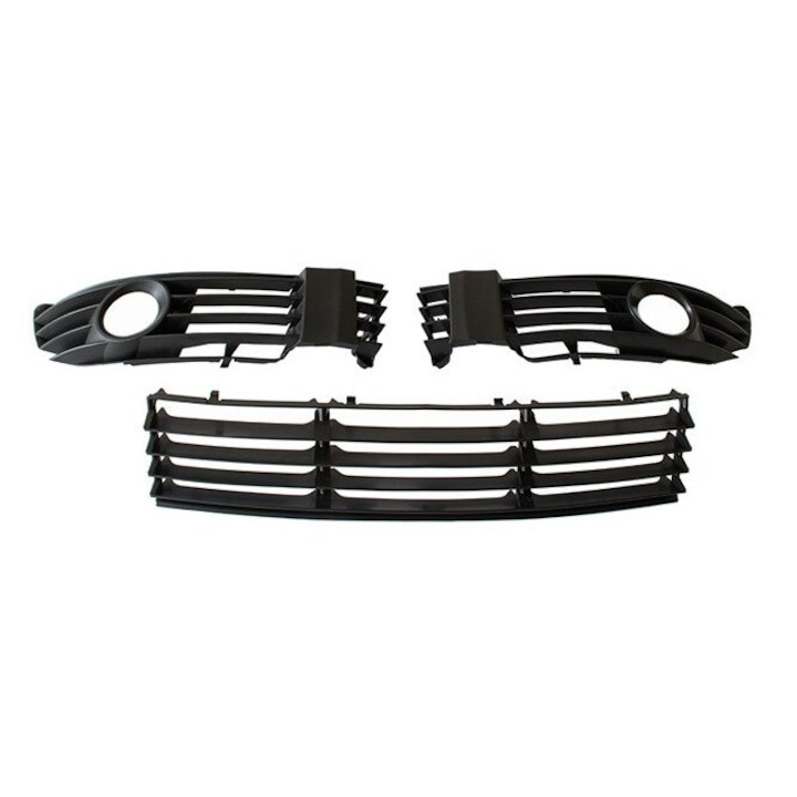 Szellőzőrács, Modecar, VW Passat B5 FL 2000-2005, fekete, halogénlámpa nyílással