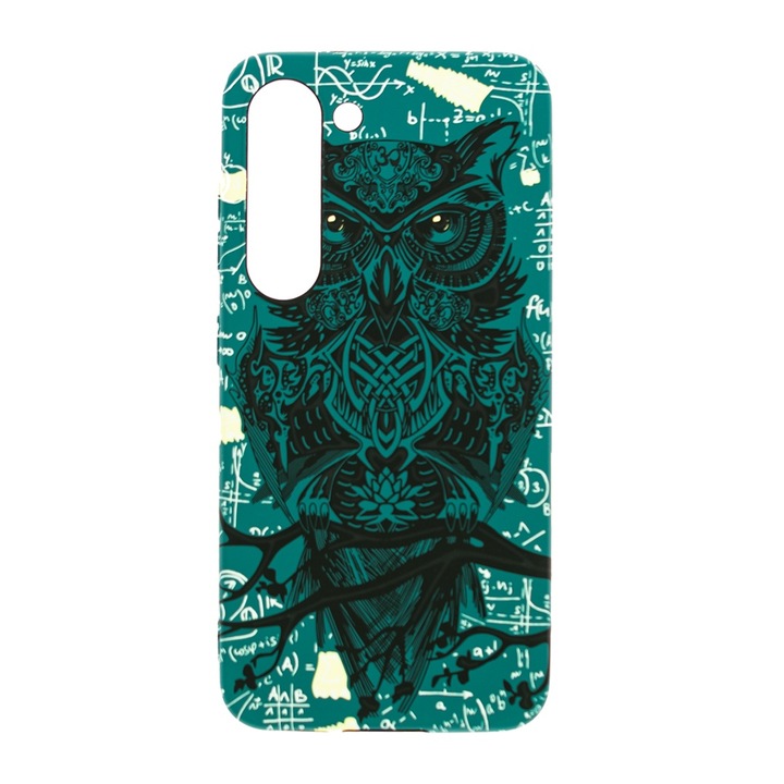 Husa de telefon, LUXO, compatibil cu Samsung Galaxy S23 Plus, model Math Owl cu efect fosforescent, TPU, multicolor