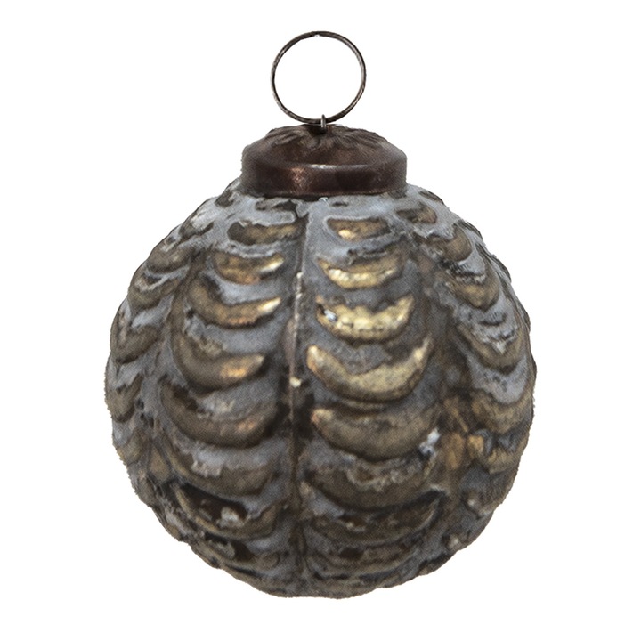 Комплект от 8 кълба за елха кафяво сиво стъкло 5х5 см