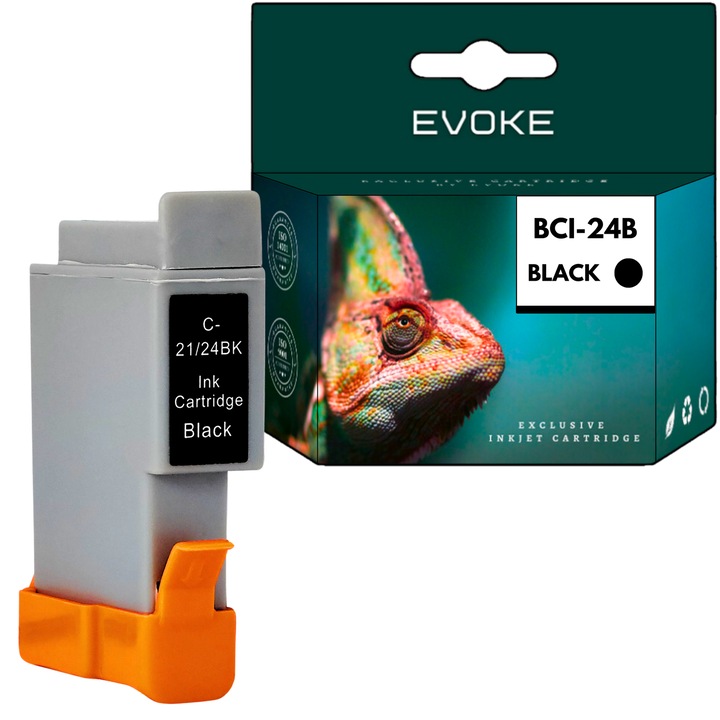 Canon принтерна касета с мастило 24B черна, 10 ml, 160 страници, 6881A002 / BCI24BK, съвместима с I250 I350 I450