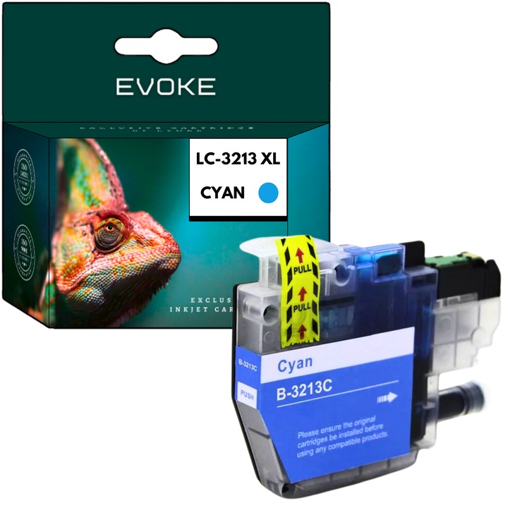 Tintapatron Brother 3213C ciánkék, 7 ml, 280 oldal, LC3213C, kompatibilis a DCP-J572DW DCP-J774DW DCP-J774DW DCP-J774DW DCP-J772DW készülékkel