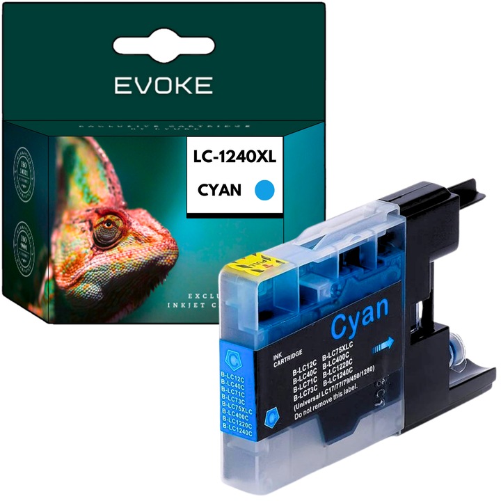 Tintapatron Brother 1240XC ciánkék, 10 ml, 180 oldal, LC1240C, kompatibilis a DCP-J525W J725DW J925DW J725DW J925DW MFC-J5910DW J6510DW készülékkel