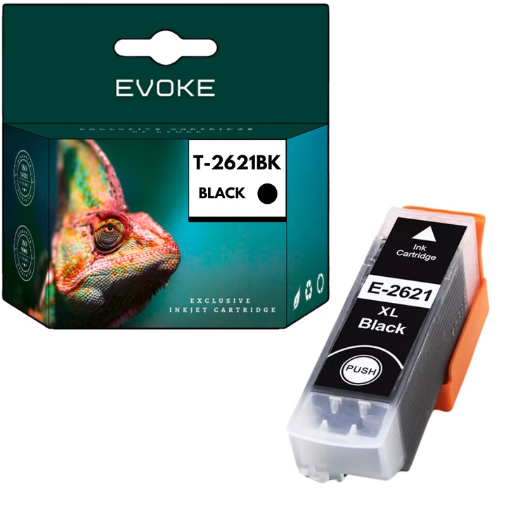 Cartus cerneala imprimanta pentru Epson 2621 negru, 22 ml, 900 pagini, C13T26214010 / T2621, compatibil cu XP510 XP520 XP600 XP605 XP610 XP615 XP620