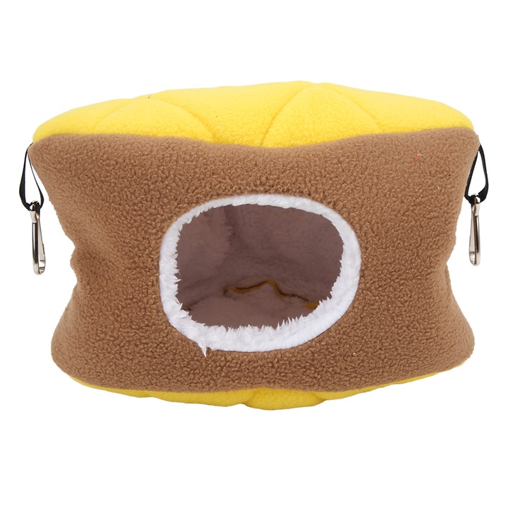 Casuta suspendata pentru papagali si hamsteri, AMRINUGL, 23x14cm, din flanel si bumbac, Multicolor