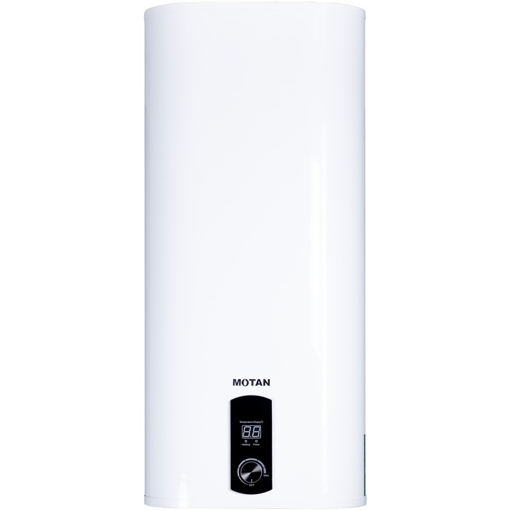 Elektromos kazán Motan BE50L2KW-S, Slim, 2000W, 45 l, LCD képernyő, függőleges/vízszintes rögzítés, túlmelegedés/túlnyomás elleni védelem, B energiaosztály
