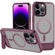 Husa telefon CLOOPER™, Compatibila cu iPhone 15 Pro, tip MagSafe cu Suport telefon, Rezistenta la socuri si zgarieturi, Semitransparenta, Redberry