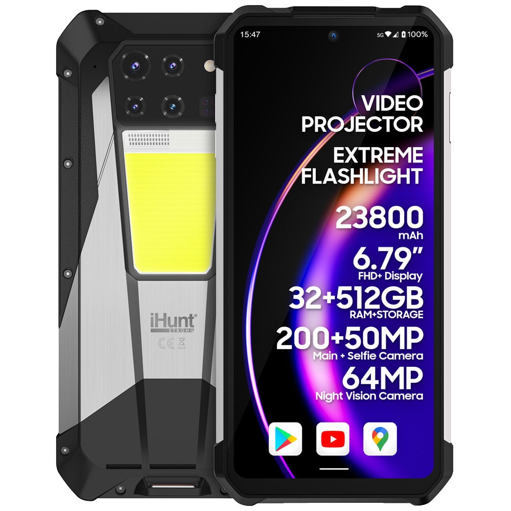 Telefon mobil iHunt Tank 3 PRO, 32 GB, camera 200 MP, 512 GB, 5G