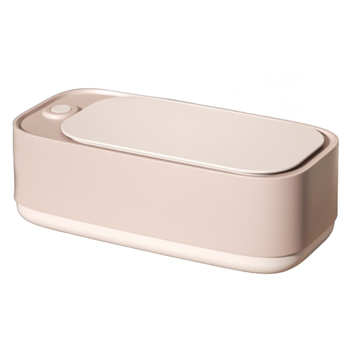 Aparat dezinfectare ultrasonic pentru bijuterii, PRINT-PRO, 8000Hz, 210x95x75mm, roz pal, 500ml