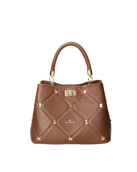 Chiara Ferretti, Geanta din piele cu maner si tinte, Maro inchis