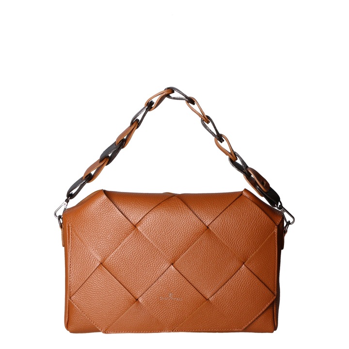 Chiara Ferretti, Geanta din piele cu bareta de umar, Maro scortisoara