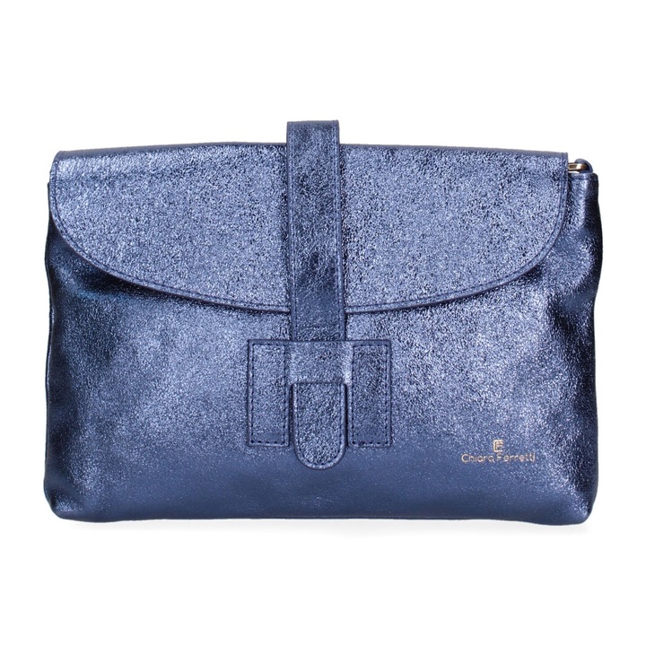 Chiara Ferretti, Geanta plic din piele cu bareta detasabila, Albastru