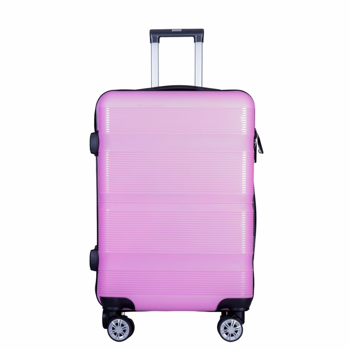 Куфар Naimeed D6011, 4 двойни колела 360 градуса, PP, заключване на цифри, розова, 41x23x57cm