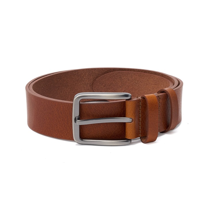 Férfi öv természetes bőrből, prémium klasszikus fém csattal, JOLAR. JCB01, 120