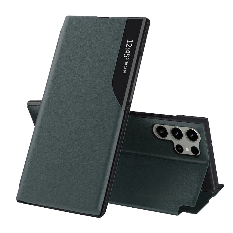 Husa pentru Samsung Galaxy S23 Ultra 5G tip carte Smart View verde