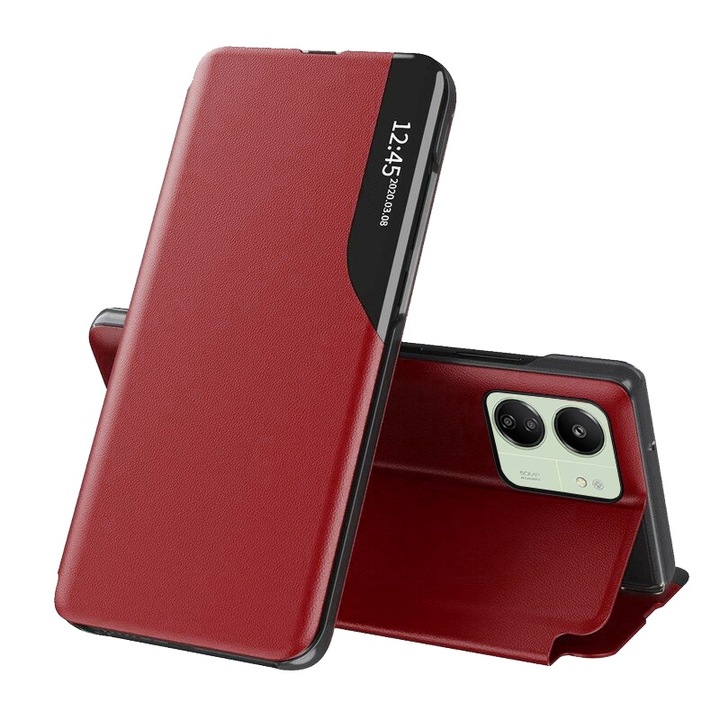 FixGuard eFold Series tok, Xiaomi Redmi 13C 4G / 13C 5G / Poco M6 / C65 készülékhez - piros