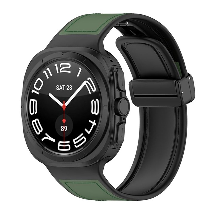 Curea Ceas SmartWatch din piele PU pentru Samsung Galaxy Watch Ultra 47mm, OPTIM SOLUTION, Stylish Design, Comfy to Wear, Easy to Install, Verde