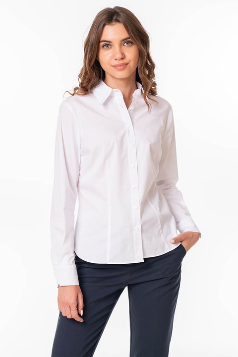 Hermosa, Camasa slim fit Kelly, Alb optic