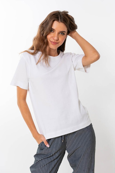 Hermosa, Tricou din bumbac Iris, Alb