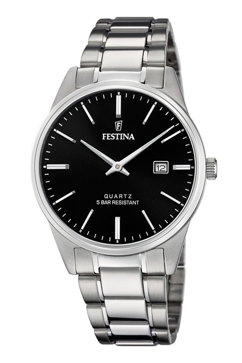 Festina, Часовник от неръждаема стомана с лого, Сребрист